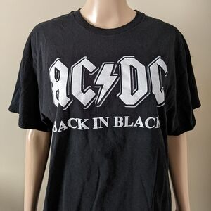 AC DC Back in Black black tshirt, men's large